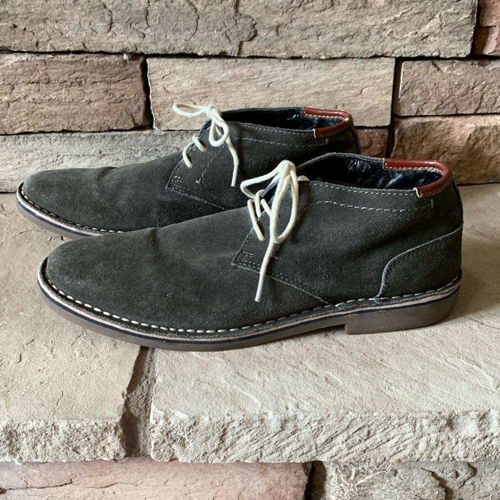 Kenneth Cole Reaction Desert Sun sz 11.5 lace up suede charcoal shoes